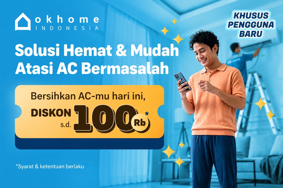 Mau AC Lebih Terawat? Nikmati Diskon 15% dari OKHOME! ❄️
